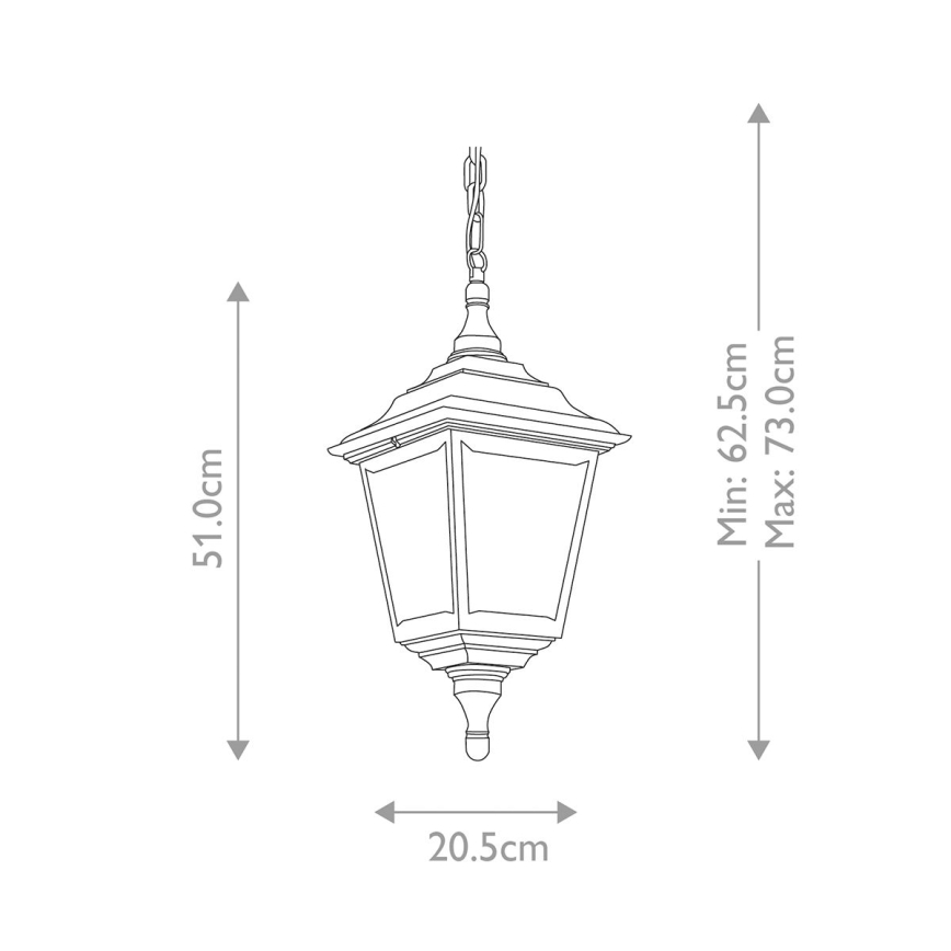 Elstead KERRY-CHAIN - Ulkokattokruunu KERRY 1xE27/100W/230V IP44