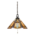 Elstead - Ketjulla roikkuva Tiffany-tyylinen kattokruunu INGLENOOK 3xE27/60W/230V