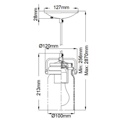 Elstead KL-BRINLEY-MP-OZ - Kattokruunu narulla BRINLEY 1xE27/60W/230V antrasiitti