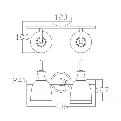 Elstead KL-CORA2-BATH - LED Kylpyhuoneen seinävalaisin CORA 2xG9/3W/230V IP4