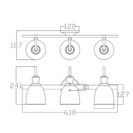 Elstead KL-CORA3-BATH - LED Kylpyhuoneen seinävalo CORA 3xG9/3W/230V IP44