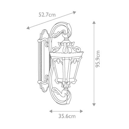 Elstead KL-TOURNAI1G-L - Ulkoseinävalaisin TOURNAI 4xE14/60W/230V IP44