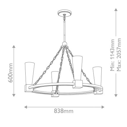 Elstead - Varrellinen kattokruunu KRISTY 4xE27/40W/230V kuparinvärinen