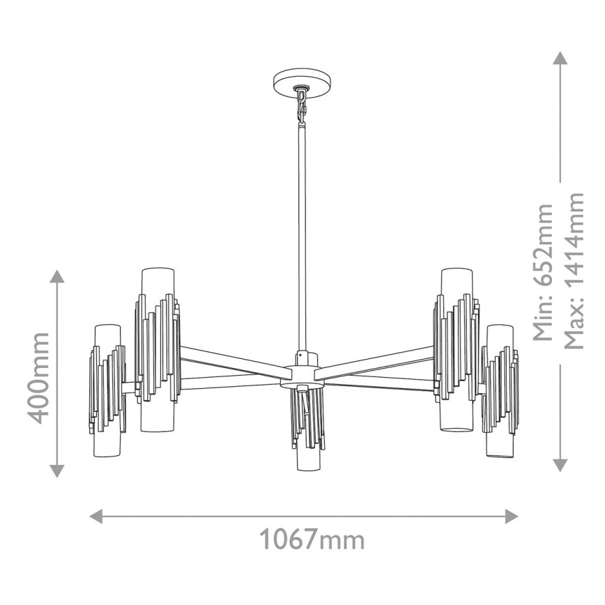 Elstead - Varrellinen kattokruunu MARVELE 10xE14/40W/230V, kultainen