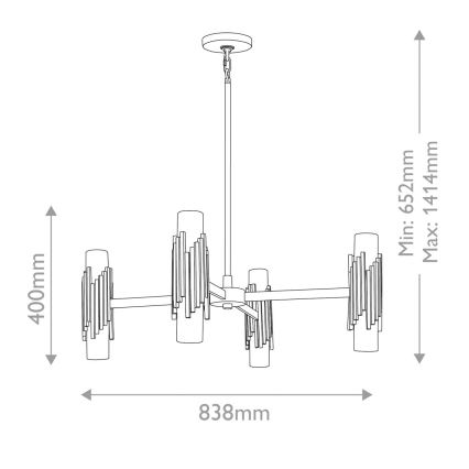 Elstead - Varrellinen kattokruunu MARVELE 8xE14/40W/230V kultainen