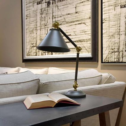 Elstead - Pöytävalaisin PROVENCE ELEMENT 1xE27/60W/230V harmaa