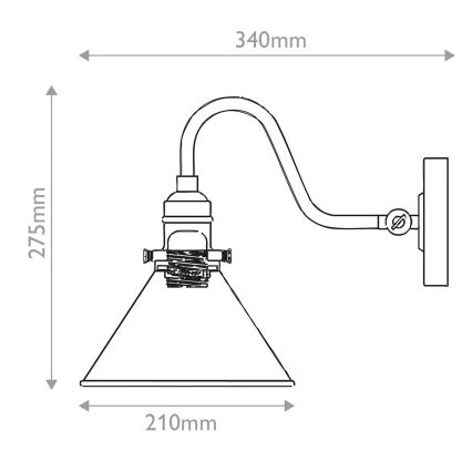 Elstead PV1-AB-MB - Seinävalaisin PROVENCE 1xE27/60W/230V kulta/musta