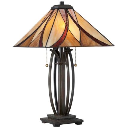 Elstead - Tiffany-pöytävalaisin ASHEVILLE 2xE27/60W/230V