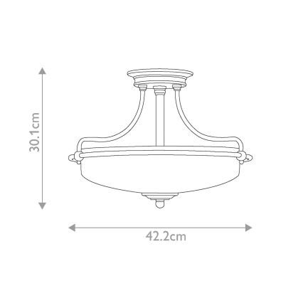 Elstead - Kiinteä kattokruunu GRIFFIN 3xE27/100W/230V mattakromi