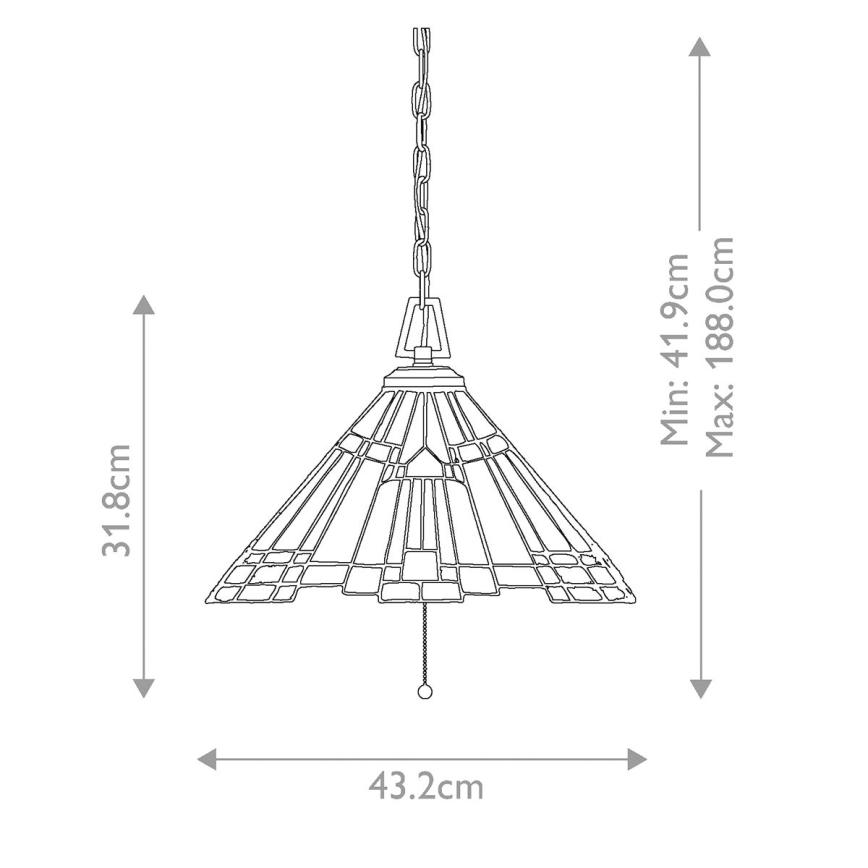 Elstead - Ketjulla roikkuva Tiffany-tyylinen kattokruunu INGLENOOK 3xE27/60W/230V