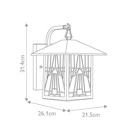 Elstead - Ulkoseinävalaisin Tiffany INGLENOOK 1xE27/60W/230V IP44