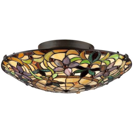 Elstead - Tiffany-tyylinen kattovalaisin KAMI 2xE27/60W/230V