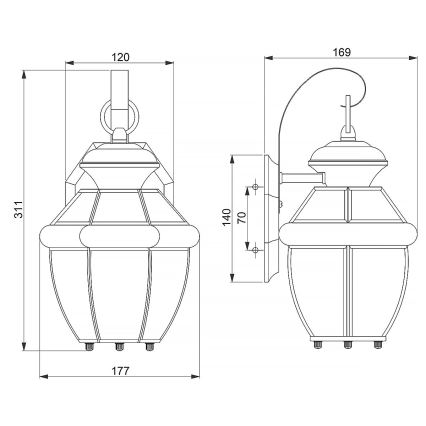 Elstead - Ulkoseinävalaisin NEWBURY 1xE27/60W/230V IP44