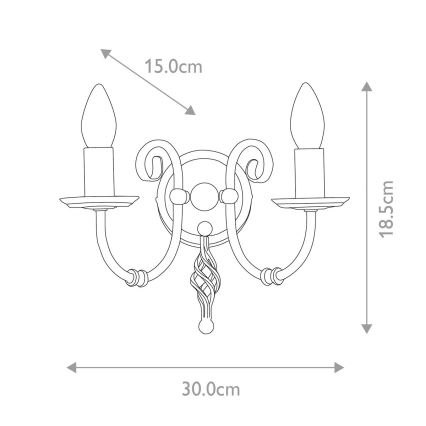 Elstead - Seinävalaisin ARTISAN 2xE14/60W/230V kultainen