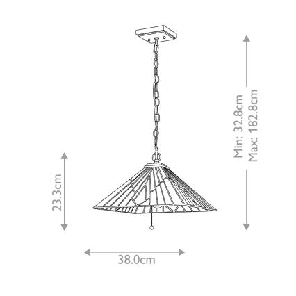 Elstead - Tiffany ALDERLEY ketjullinen kattokruunu 1xE27/60W/230V