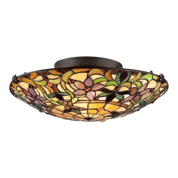 Elstead - Tiffany-tyylinen kattovalaisin KAMI 2xE27/60W/230V
