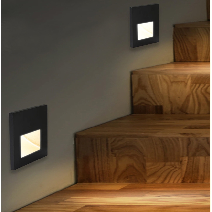 Emithor 70419 - LED-portaikkovalo SUNNY LED/1W/230V 4000K musta