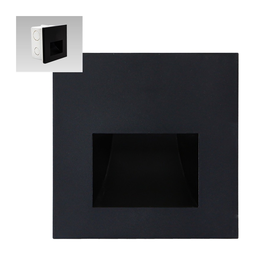 Emithor 70419 - LED-portaikkovalo SUNNY LED/1W/230V 4000K musta