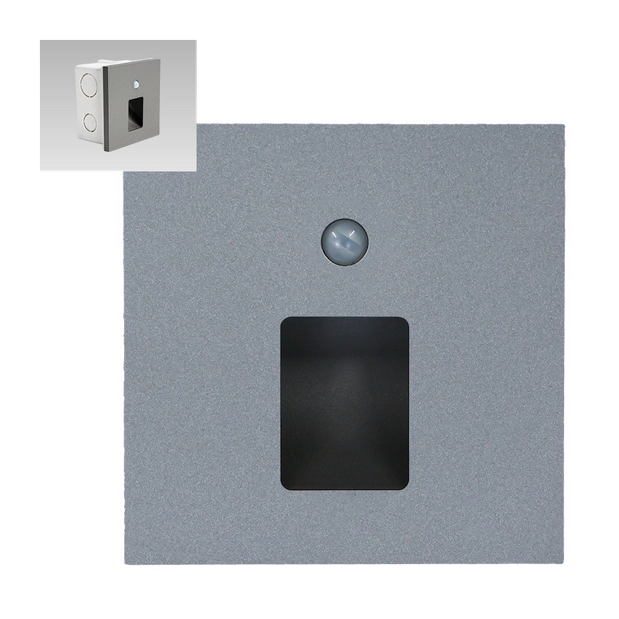 Emithor 70422 - LED-portaikkovalo liiketunnistimella VIX LED/1W/230V 4000K harmaa