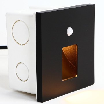 Emithor 70424 - LED-portaikkovalo liiketunnistimella VIX LED/1W/230V 4000K musta