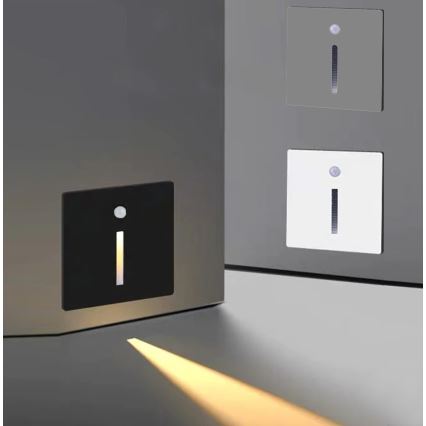 Emithor 70428 - LED-portaikkovalo anturilla LINE LED/1W/230V 4000K harmaa