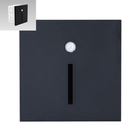 Emithor 70430 - LED-portaikkovalo anturilla LINE LED/1W/230V musta