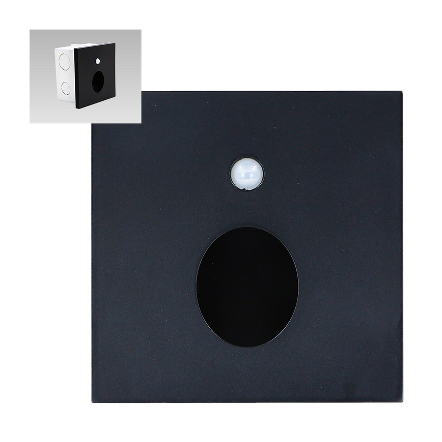 Emithor 70436 - LED-portaikkovalo anturilla OLIVE LED/1W/230V 4000K musta