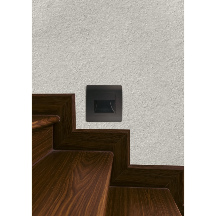 Emithor 70438 - LED-porrasvalaisin STEP LIGHT LED/1W/230V 4000K musta