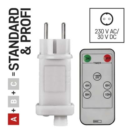 Virtalähde kohteelle connection of Joulu valot 230V IP44 + kauko-ohjaus