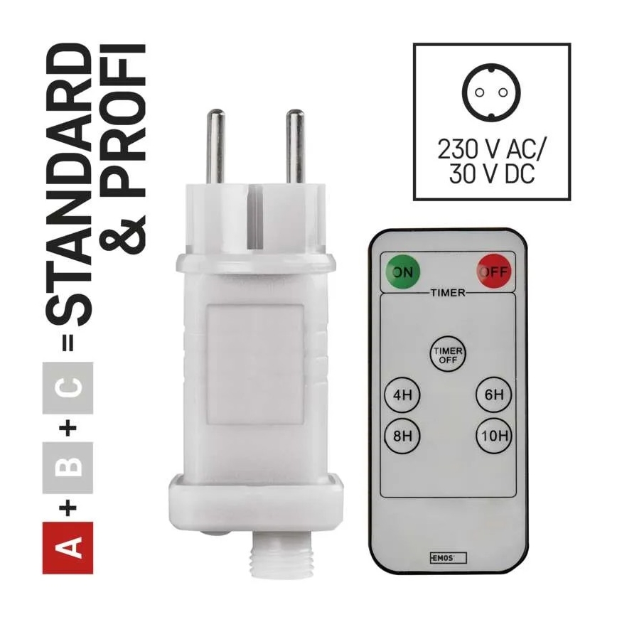 Virtalähde kohteelle connection of Joulu valot 230V IP44 + kauko-ohjaus