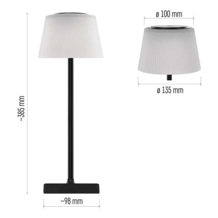 LED himmennettävä ladattava lamppu KATIE LED/4W/10V 1800mAh IP44 CRI 90 musta
