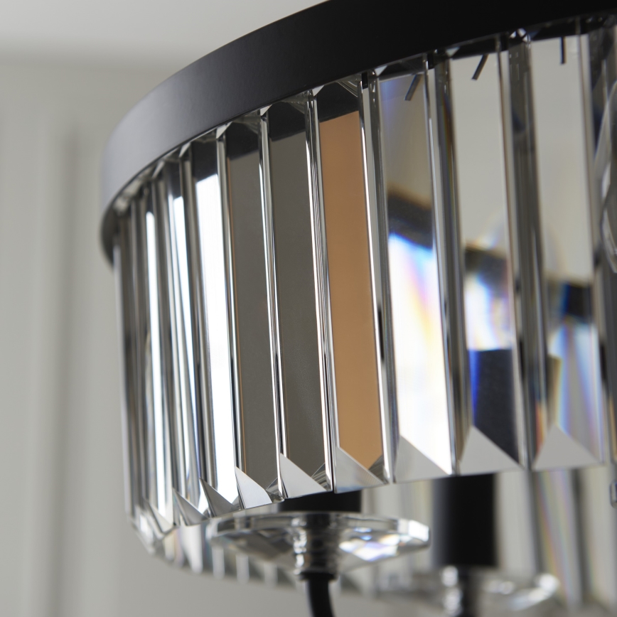 Endon 100711 - CHESTERFIELD-riippuvalaisin ketjulla, 6xE14/6W/230V, halkaisija 55 cm, musta