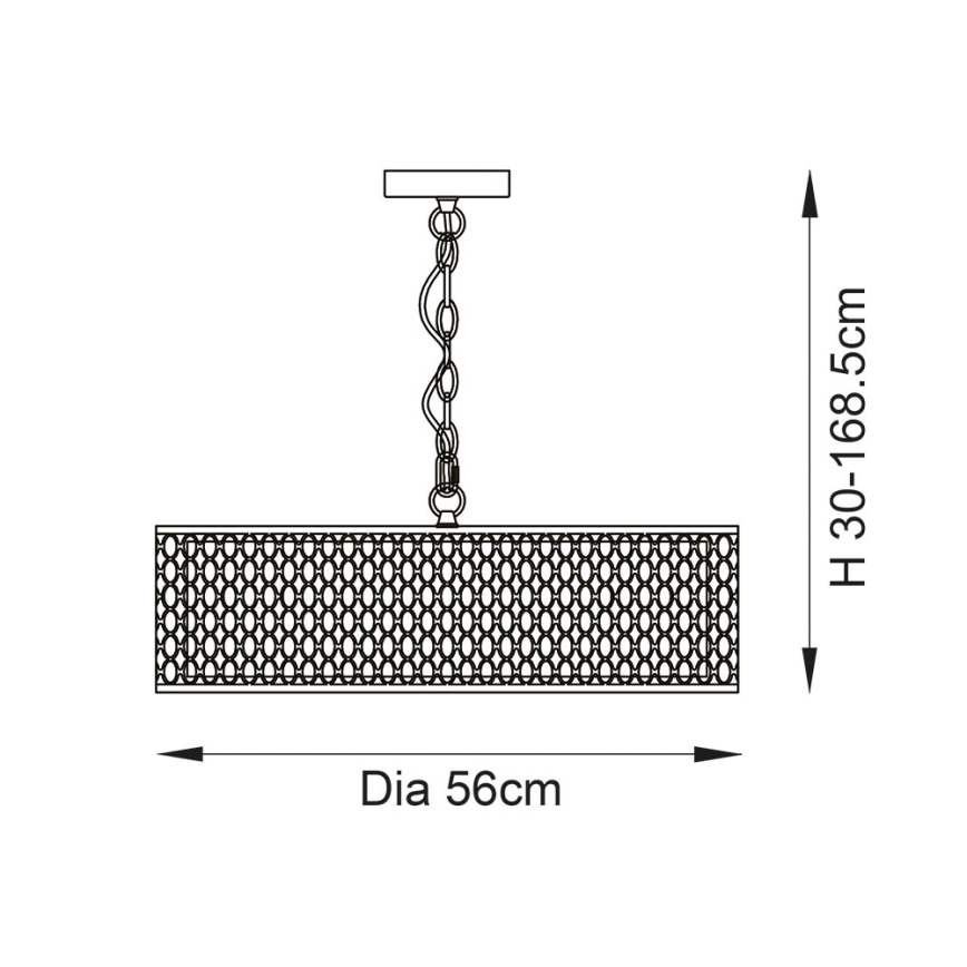 Endon 101569 - Ketjulla roikkuva kattokruunu CORDERO 3xE27/10W/230V, kultainen