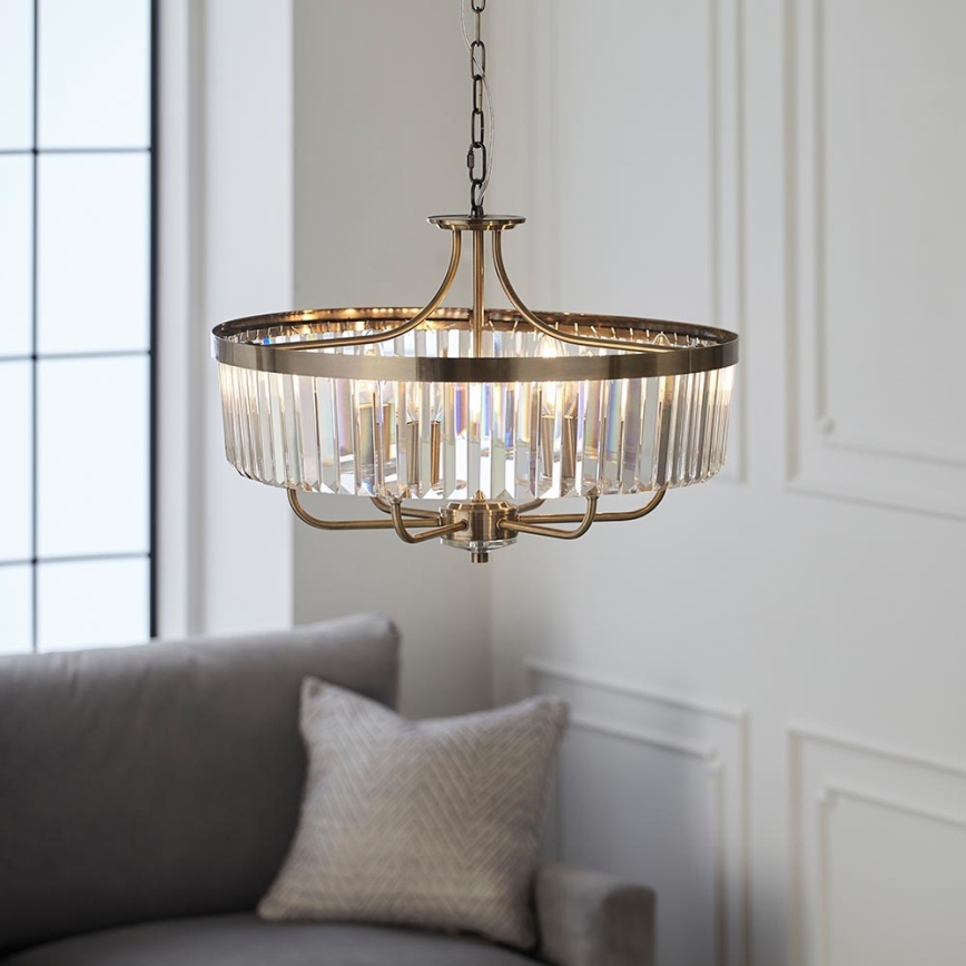 Endon 102505 - Kattokruunu ketjulla 6xE14/6W/230V halkaisija 55 cm messinki