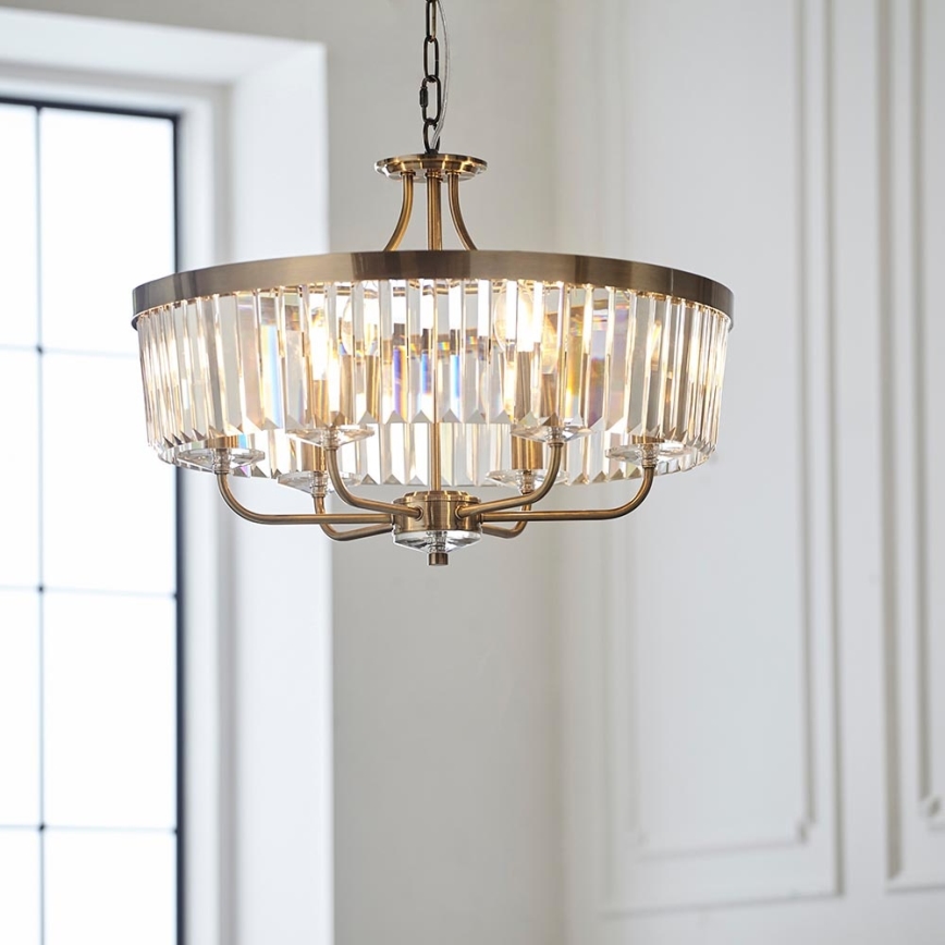 Endon 102505 - Kattokruunu ketjulla 6xE14/6W/230V halkaisija 55 cm messinki