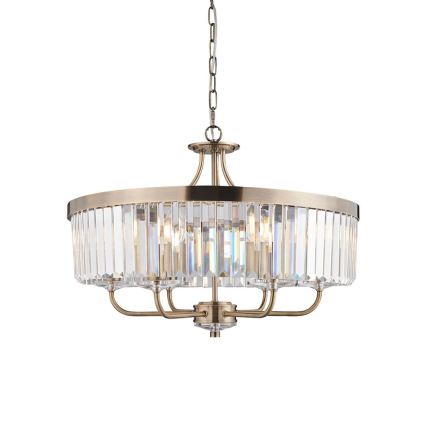 Endon 102505 - Kattokruunu ketjulla 6xE14/6W/230V halkaisija 55 cm messinki