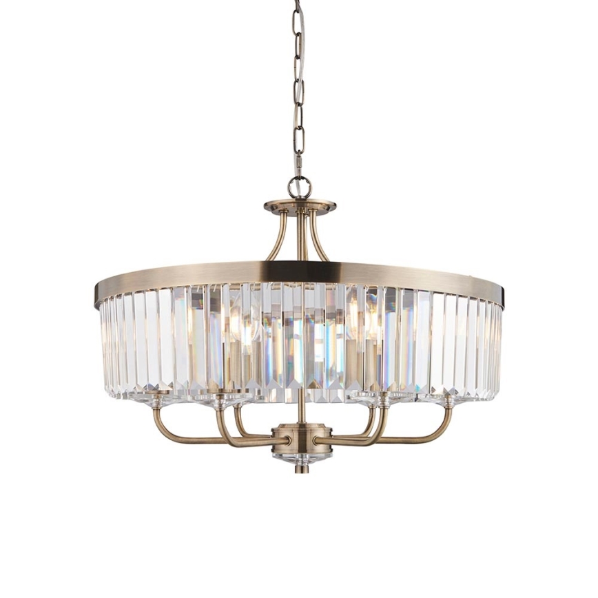 Endon 102505 - Kattokruunu ketjulla 6xE14/6W/230V halkaisija 55 cm messinki