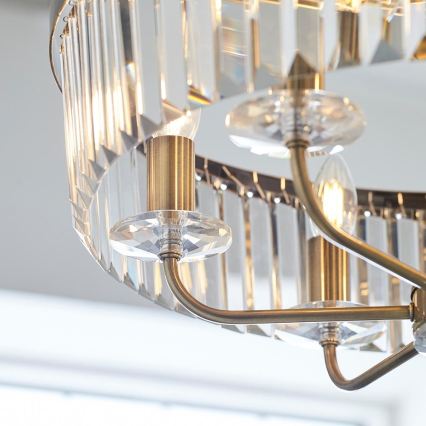 Endon 102505 - Kattokruunu ketjulla 6xE14/6W/230V halkaisija 55 cm messinki