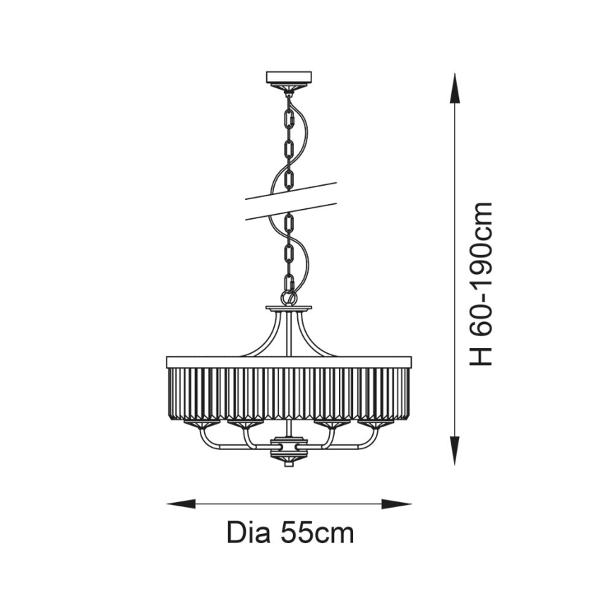 Endon 102505 - Kattokruunu ketjulla 6xE14/6W/230V halkaisija 55 cm messinki