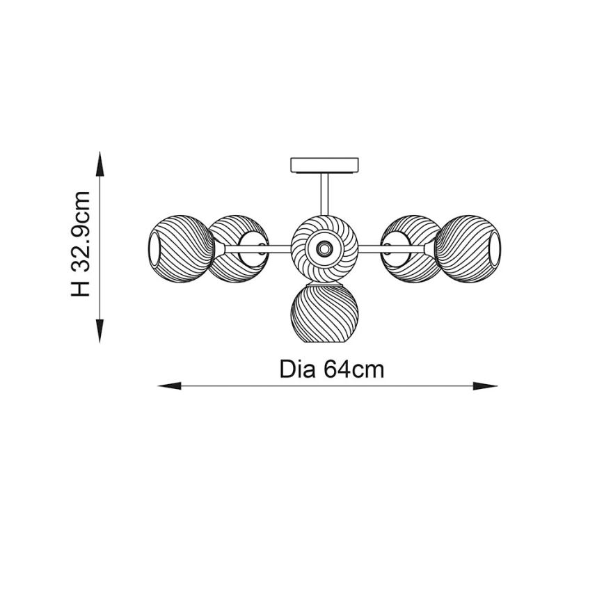 Endon 104050 - Riippukattokruunu ALLEGRA 6xE14/7W/230V kiiltävä kromi/läpinäkyvä