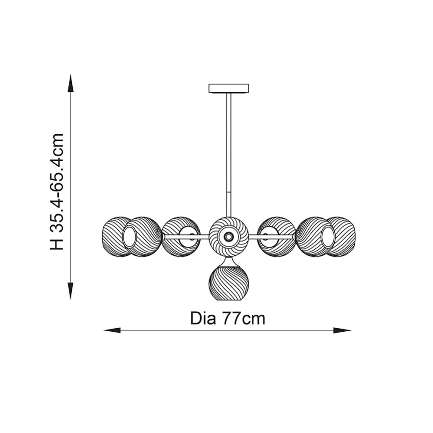 Endon 104051 - Riippuvalaisin ALLEGRA 8xE14/7W/230V kiiltävä kromi
