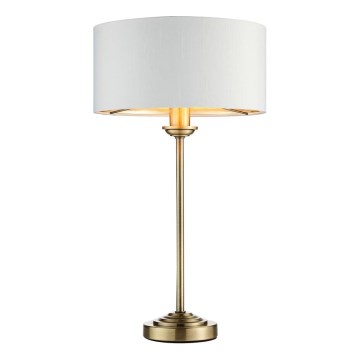 Endon 104054 - Pöytävalaisin HIGHCLERE 1xE14/7W/230V valkoinen/messinki halkaisija 25 cm