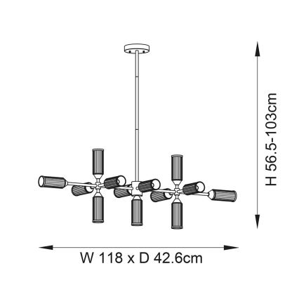 Endon 106259 - Riippukattokruunu TOUR 13xG9/3W/230V messinki