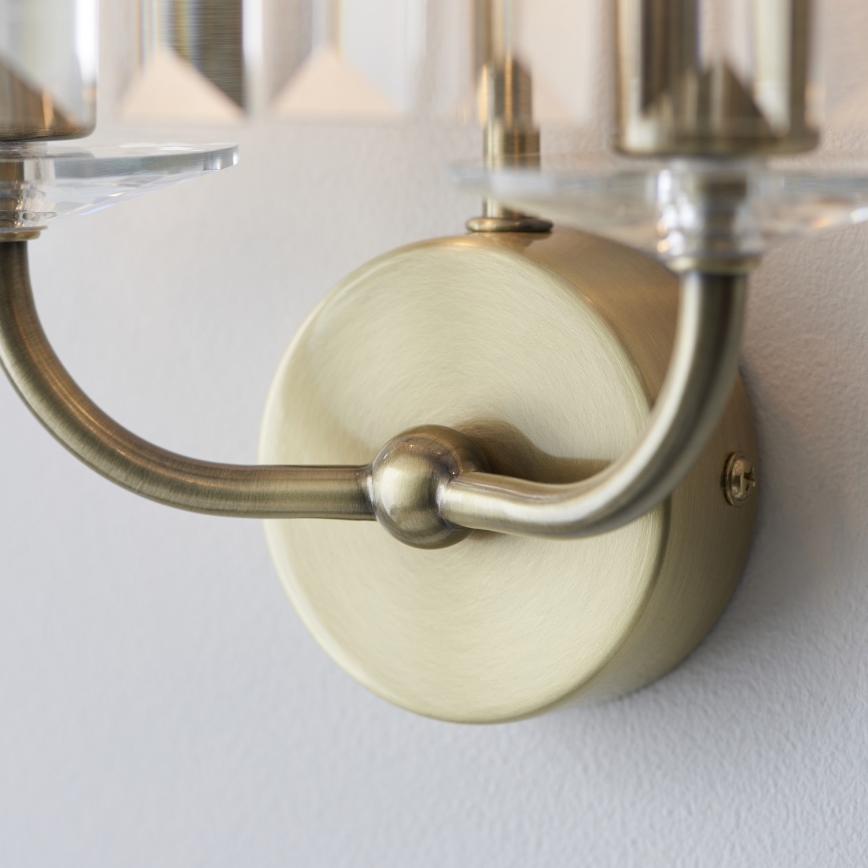 Endon 106450 - Seinävalaisin CHESTERFIELD 2xE14/6W/230V messinki