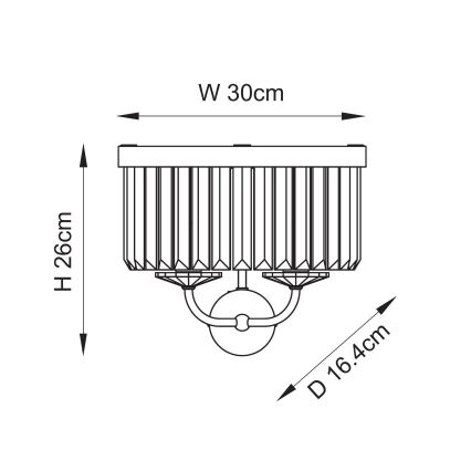 Endon 106450 - Seinävalaisin CHESTERFIELD 2xE14/6W/230V messinki