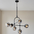 Endon 106661 - ONTARIO kattokruunu tangolla 6xE14/7W/230V musta/savunmusta