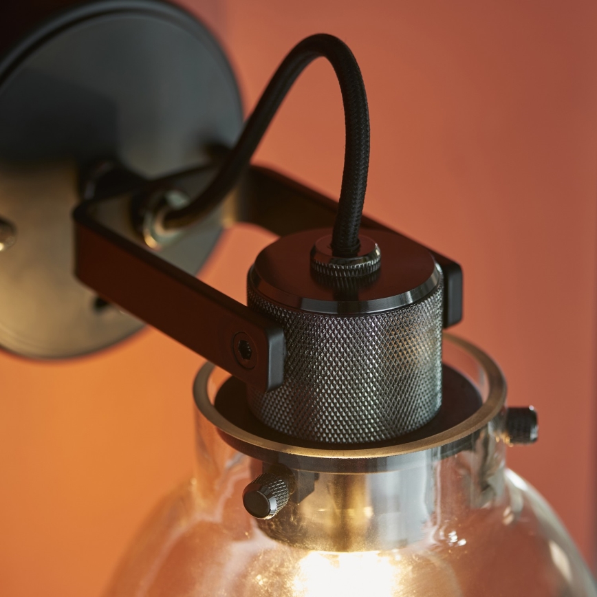 Endon 107011 - Seinäkohdevalaisin URBAN 1xE27/10W/230V musta/savunmusta