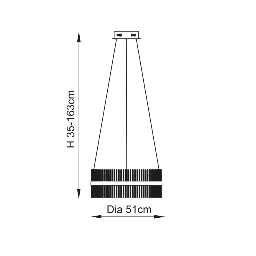 Endon 107671 - Himmennettävä LED-kattokruunu johdossa ADRIEL LED/41W/230V 3000K halkaisija 51 cm kulta/läpinäkyvä