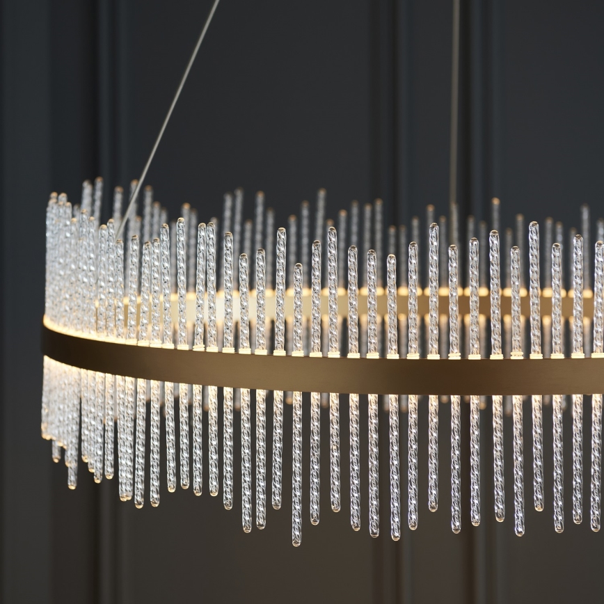 Endon 107672 - ADRIEL himmennettävä LED-riippuvalaisin vaijerilla LED/83W/230V 3000K, halkaisija 89 cm, kultainen/kirkas