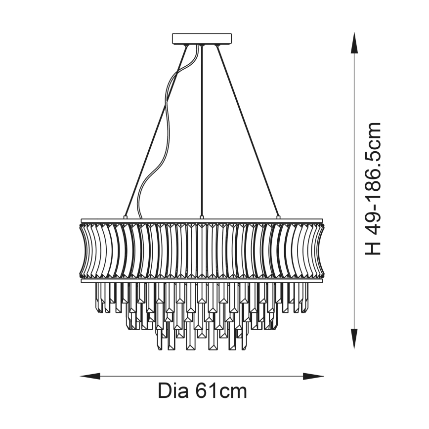 Endon 107785 - Riippuvalaisin vaijerilla 9xE14/6W/230V, kullanvärinen